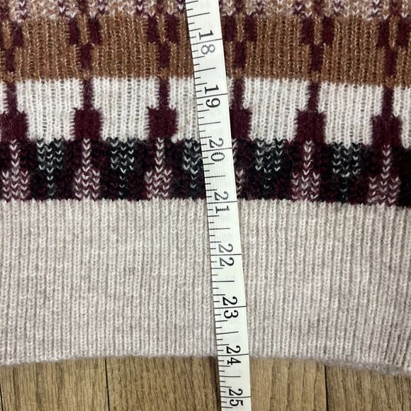 NWT Frye Women Size XL Fair Isle Crewneck Sweater Relaxed Aztec With a Flaw - Picture 9 of 10